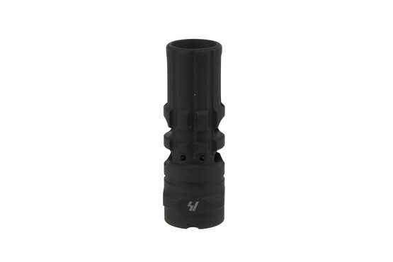 The Strike Industries J-COMP AK47 muzzle brake is machined from steel with a manganese phosphate finish